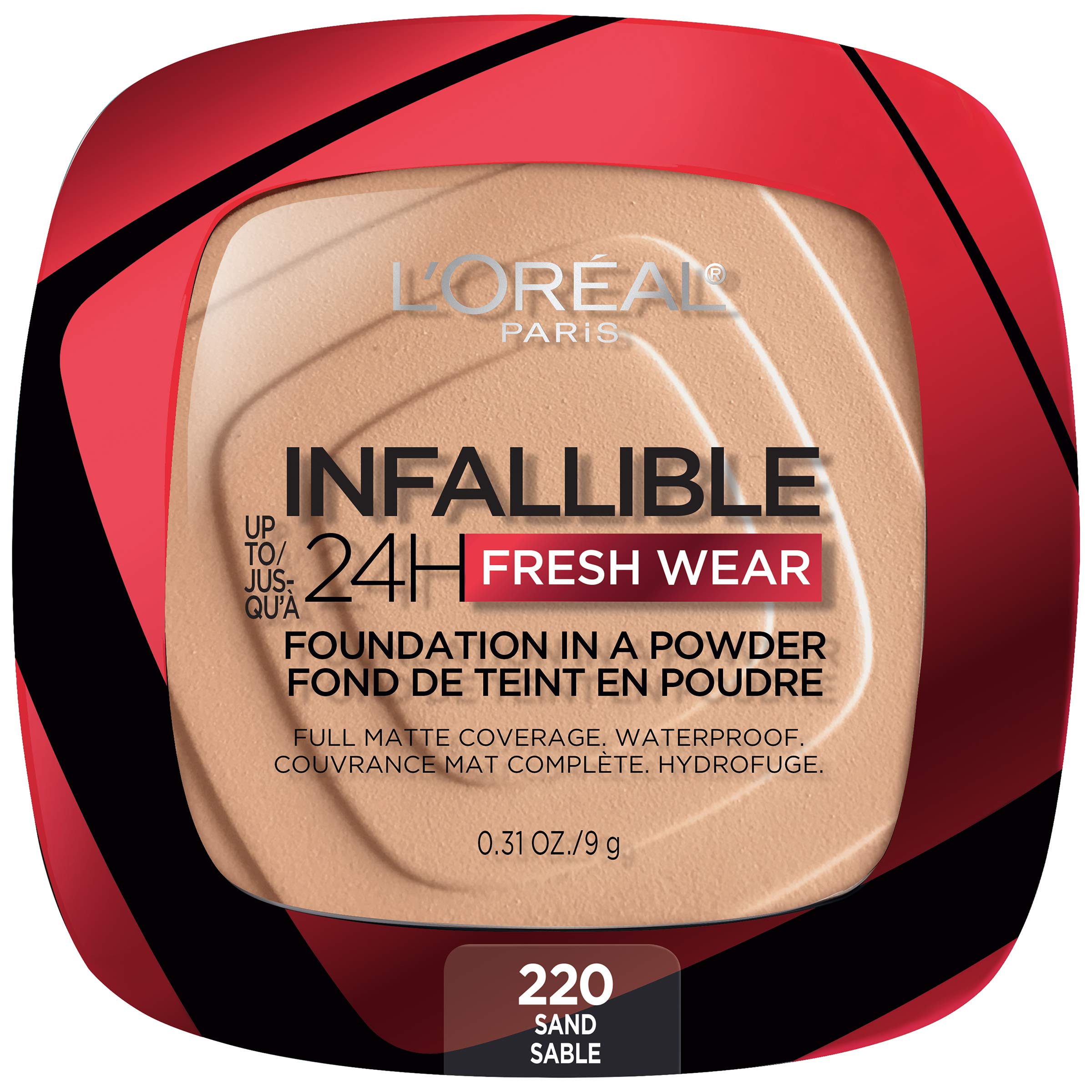 L'Oreal Paris Makeup Infallible Fresh Wear Foundation in a Powder, Up to 24H Wear, Waterproof, Ivory Buff, 0.31 oz.