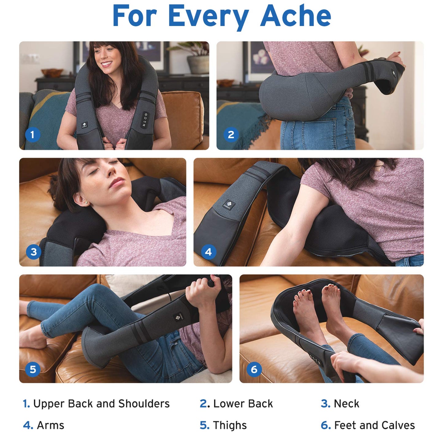 Etekcity Cordless Neck Massager for Pain Relief Deep Tissue, Shiatsu Shoulder Massager with Heat, Massage Tools for Back, Trapezius, Lymphatic Drainage, Relaxation Therapy for Him&Her,Women,Men,Cadeo