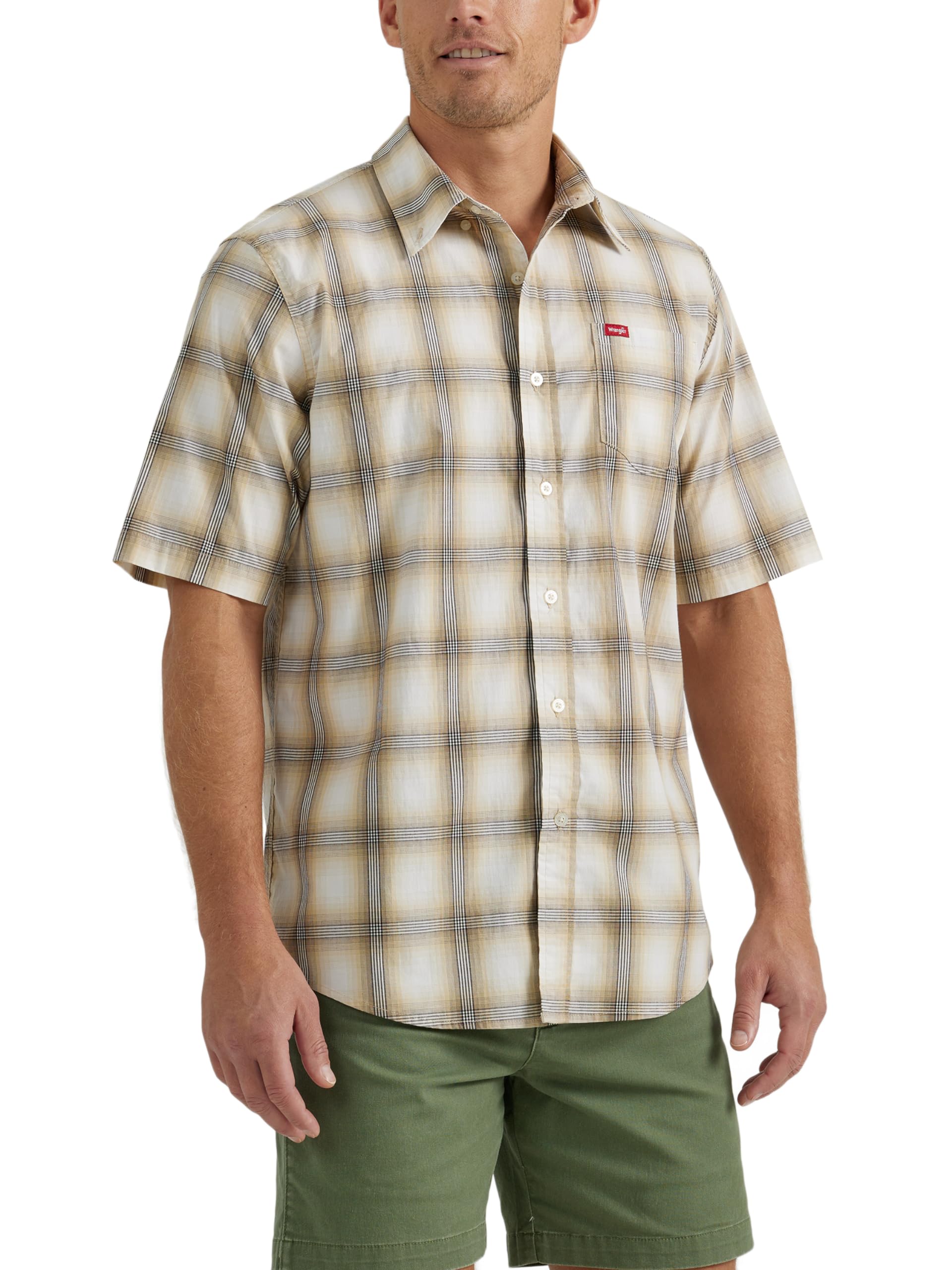 Wrangler Authentics Men's Short Sleeve Classic Plaid Shirt