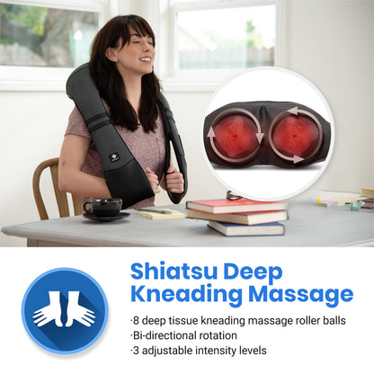 Etekcity Cordless Neck Massager for Pain Relief Deep Tissue, Shiatsu Shoulder Massager with Heat, Massage Tools for Back, Trapezius, Lymphatic Drainage, Relaxation Therapy for Him&Her,Women,Men,Cadeo