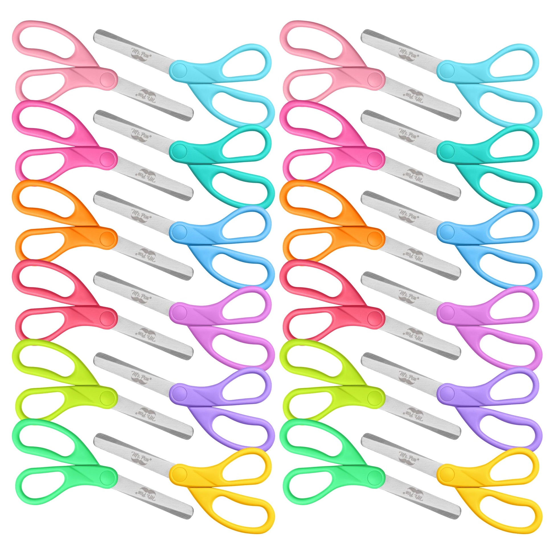 Mr. Pen Kids Scissors - 6 Pack, 5 Inch, Colored Toddler Safety Scissors for Kids, School & Preschool