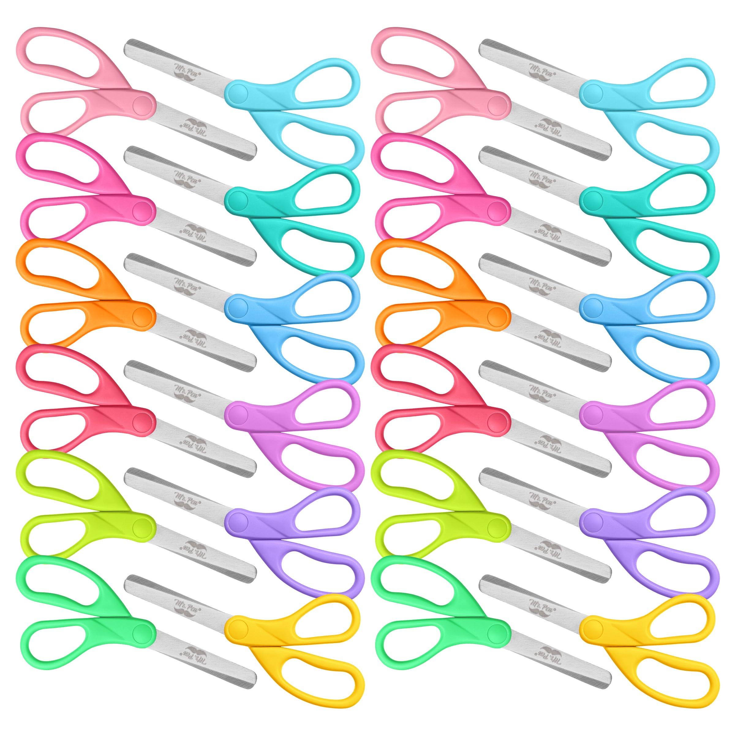Mr. Pen Kids Scissors - 6 Pack, 5 Inch, Colored Toddler Safety Scissors for Kids, School & Preschool