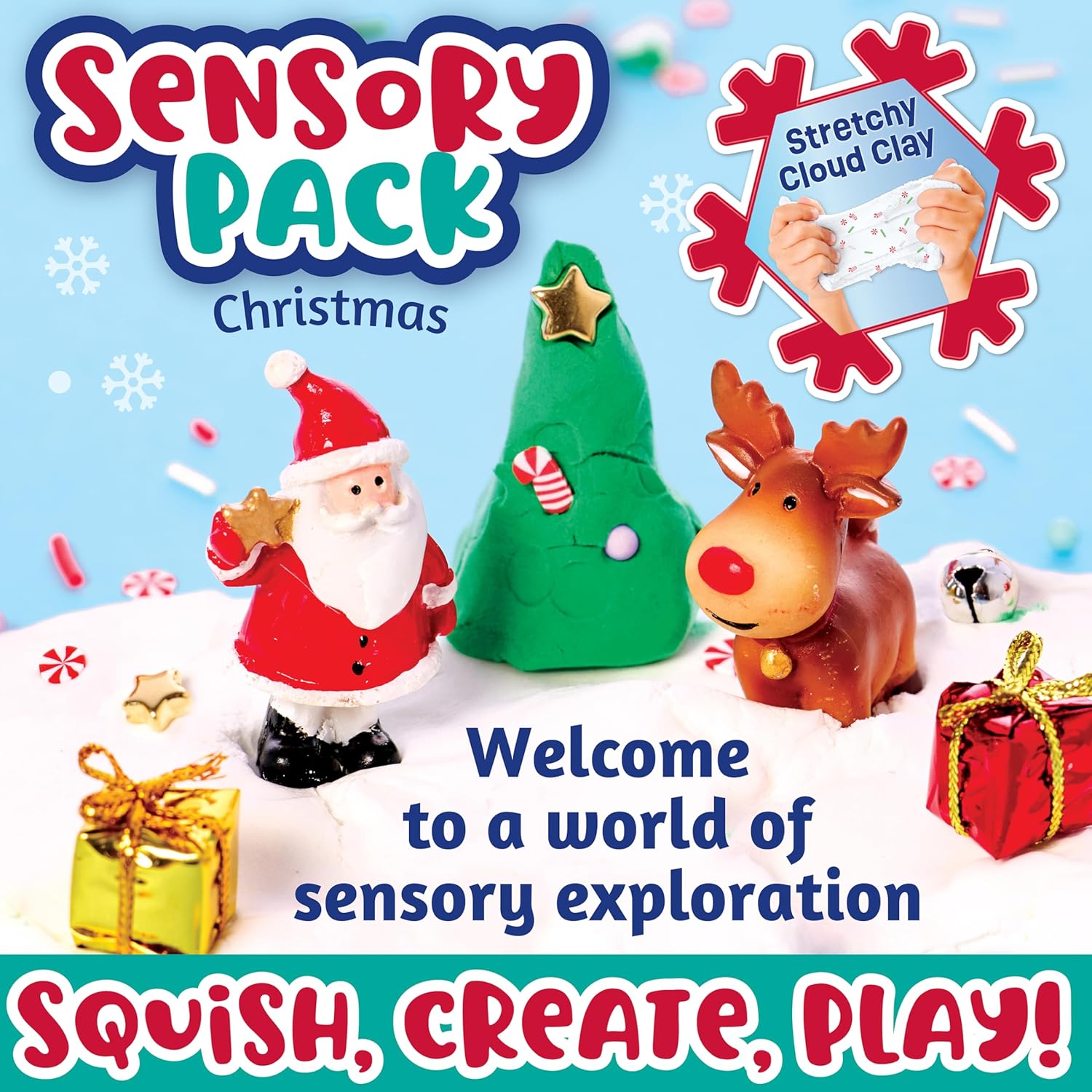 Creativity for Kids Sensory Pack: Christmas - Christmas Activities for Kids, Toddler Stocking Stuffers & Sensory Bin Filler, Travel Toys for Toddlers (Ages 3+)