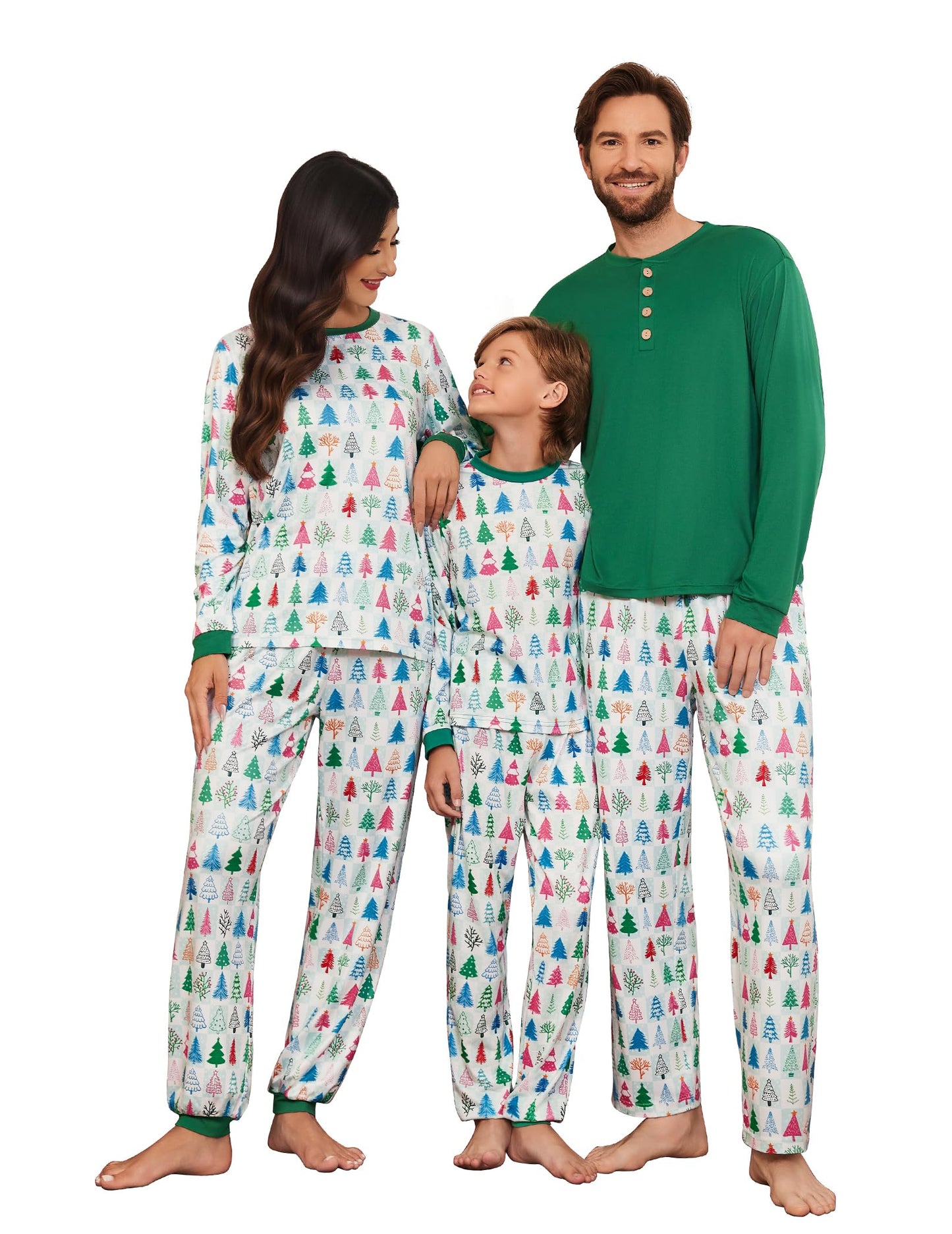 Ekouaer Family Christmas Pajamas Matching Sets Womens Mens Pjs Long Sleeve Sleepwear Holiday Lounge Sets