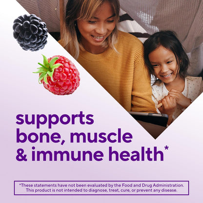 vitafusion Vitamin D3 Gummies, Bone and Immune Support, Peach, Blackberry, Strawberry Flavored, 50 mcg D3 Gummy Vitamin Supplement, 75 Day Supply, 150 Count