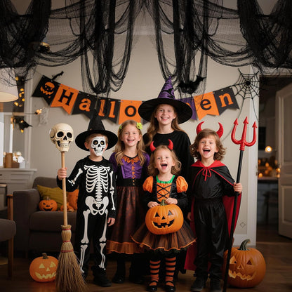 6 Pack Halloween Black Gauze Wall Decor,Outdoor Halloween Fake Spider Web Decorations Webbing,Cobwebs Mesh Spooky Fabric,30X72 in Black Cheesecloth for Haunted House Indoor Creepy Cloth Backdrop