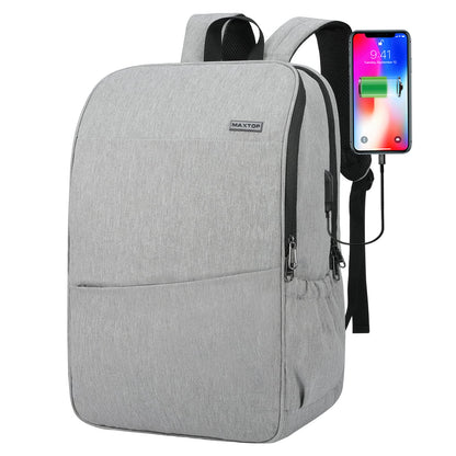 MAXTOP Deep Storage Laptop Backpack with USB Charging Port[Water Resistant] College Computer Bookbag Fits 15 Inch Laptop Black