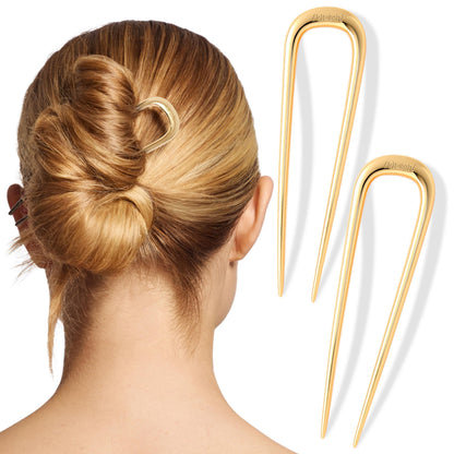 Kitsch Metal French Hair Pin for Women - Elegant Hair Accessories, Ideal for Buns & French Twist, Designed for a Secure, Comfortable Fit | Ideal Gifts for Women - Hematite