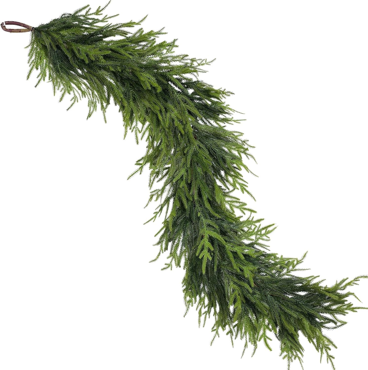 Artificial Norfolk Pine Garland - Faux Christmas Garland Fake Green Garland for Fireplace,Table, Stairs, Mantle, Window,Indoor Outdoor,Home,Holiday Decor (2 PCS,5 FT)