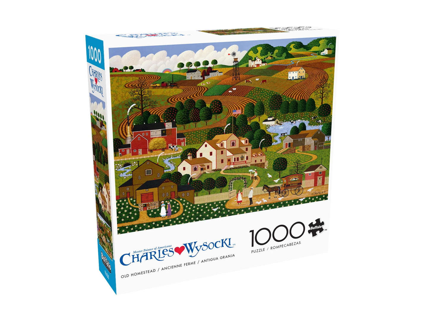 Buffalo Games – Charles Wysocki - Whistle Stop Christmas- 1000 Piece Holiday Jigsaw Puzzle - Festive Puzzles for Adults – Precision-Cut Pieces, Winter Artwork, Hours of Relaxing Fun