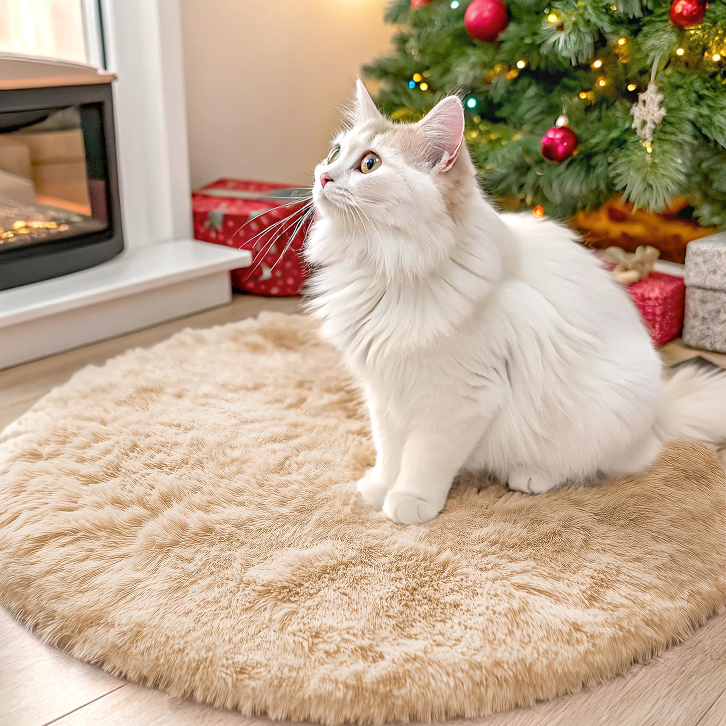 OLANLY Area Rugs for Living Room Bedroom, Machine Washable 4x5.9 ft Soft Fluffy Shaggy Bedside Rug, Indoor Floor Carpet for Kids Girls and Boys, Dorms, Nursery Rooms, Home Decor Aesthetic, Grey