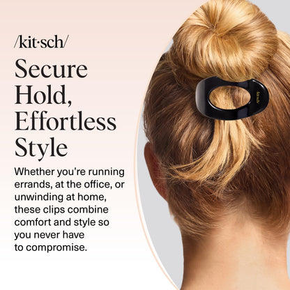 Kitsch Medium Flat Claw Clips for Women - Stylish Flat Hair Clips, Strong Hold for Thick & Fine Hair | Non-Slip for Secure, Comfortable All-Day Wear | Ideal Gifts for Women - Tortoise Design