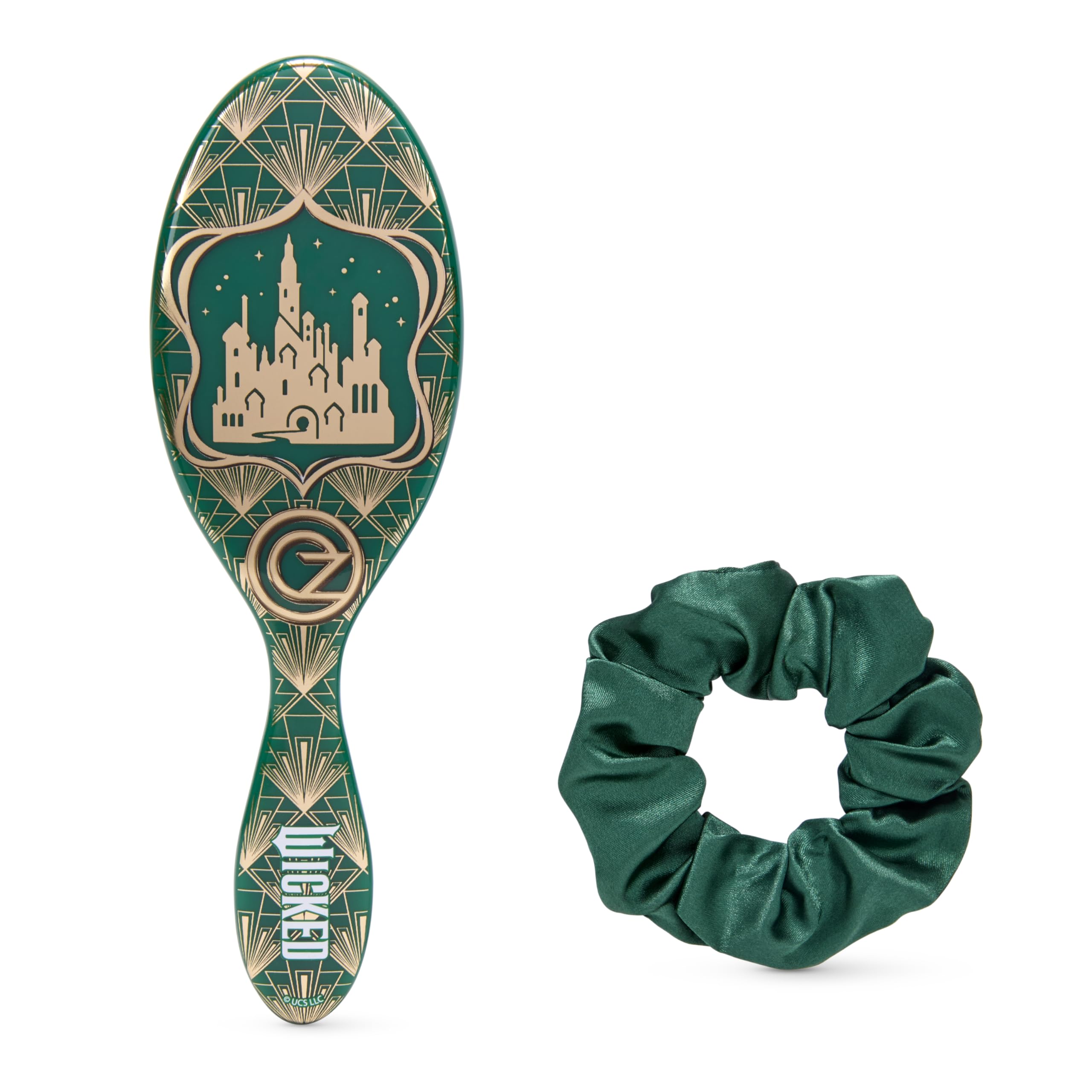 Wet Brush Original Detangler Hair Brush Elphaba (Wicked For Good) Kit - Ultra-Soft IntelliFlex Bristles - Detangling Brush Glides Through Tangles For All Hair Types (Wet & Dry) - 1 Brush & 1 Bow