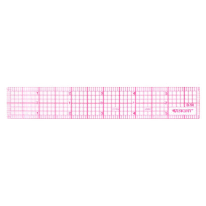Westcott 8ths 6-Inch Beveled Transparent Ruler (B-50), Clear