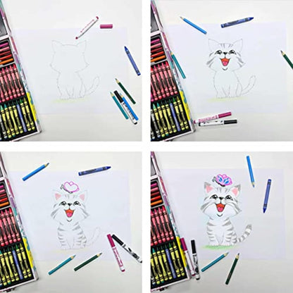 Crayola Inspiration Art Case Coloring Set - Tie-Dye (140ct), Art Supplies Set For Kids, Drawing Kit, Travel Gift for Girls & Boys, Ages 5+ [Amazon Exclusive]
