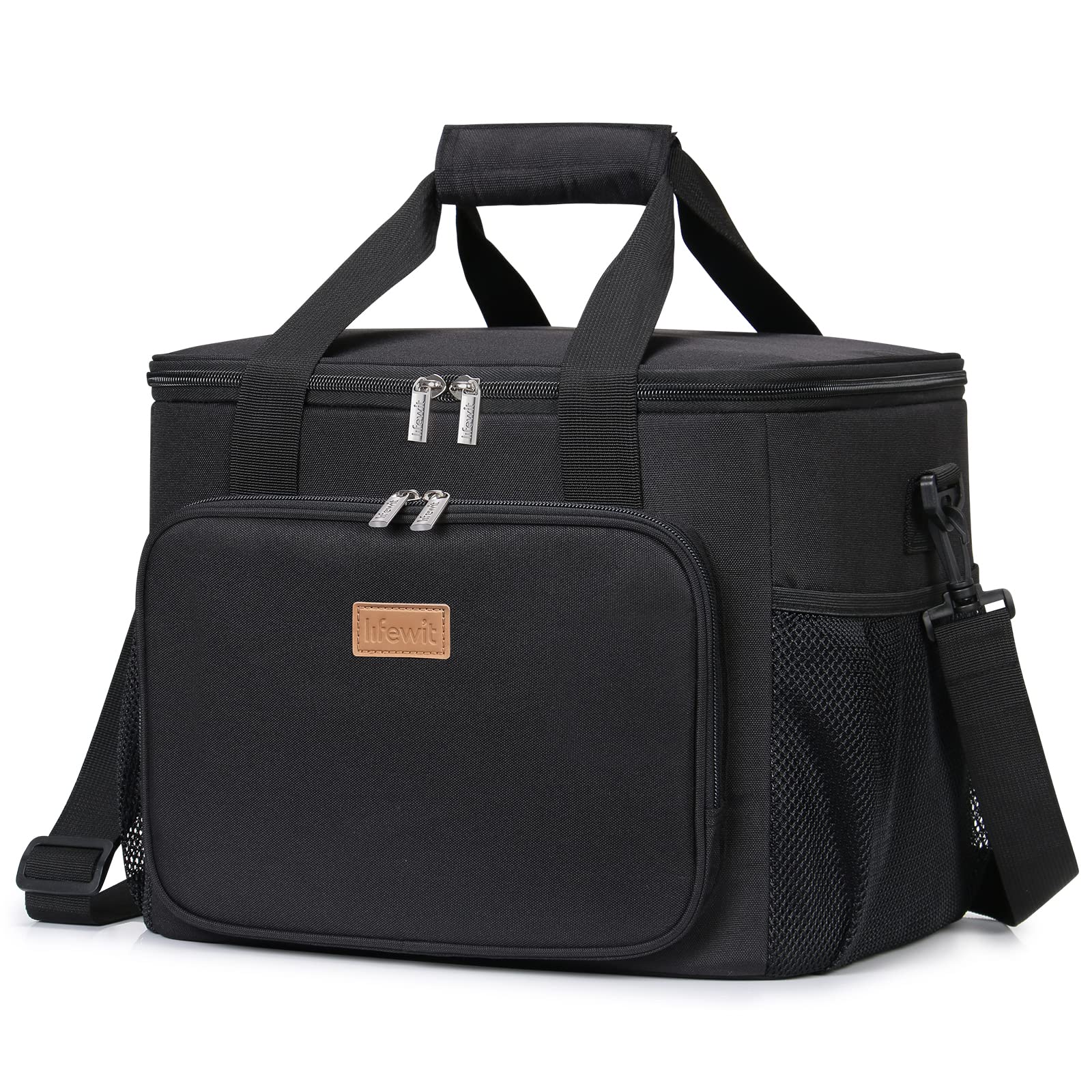 Lifewit Medium Lunch Bag Insulated Lunch Box Soft Cooler Cooling Tote for Adult Men Women, Black 12-Can (9L)