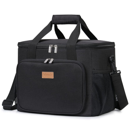 Lifewit Medium Lunch Bag Insulated Lunch Box Soft Cooler Cooling Tote for Adult Men Women, Black 12-Can (9L)