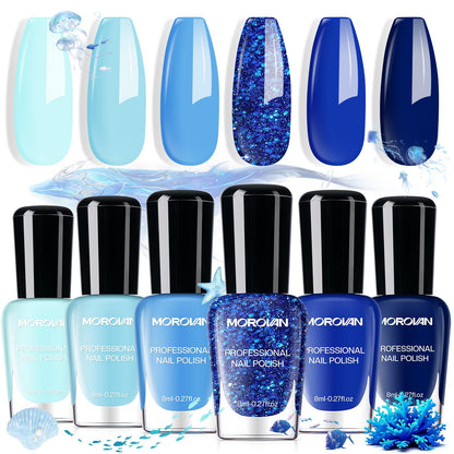Morovan Christmas Nail Polish Set: 2025 Glitter Red Green Gold Silver Fingernail Polish Kit with Sticker Winter Quick Dry Regular Nail Polish Pack Manicure Gifts for Women Girls Holiday Party
