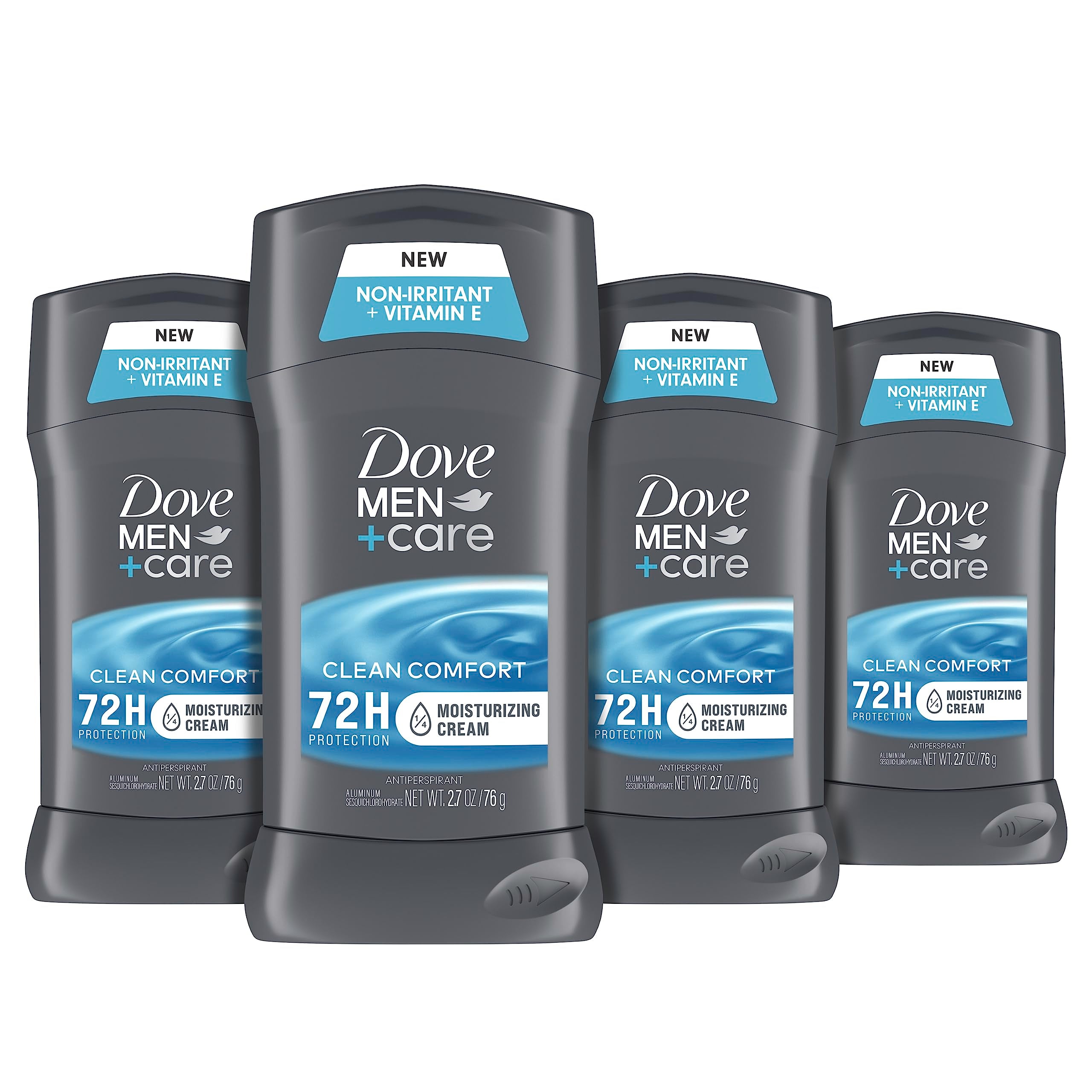 Dove Men + Care Antiperspirant Deodorant, 72hr Sweat & Odor Protection, Vitamin E, Triple Moisturizer, 4 Pack