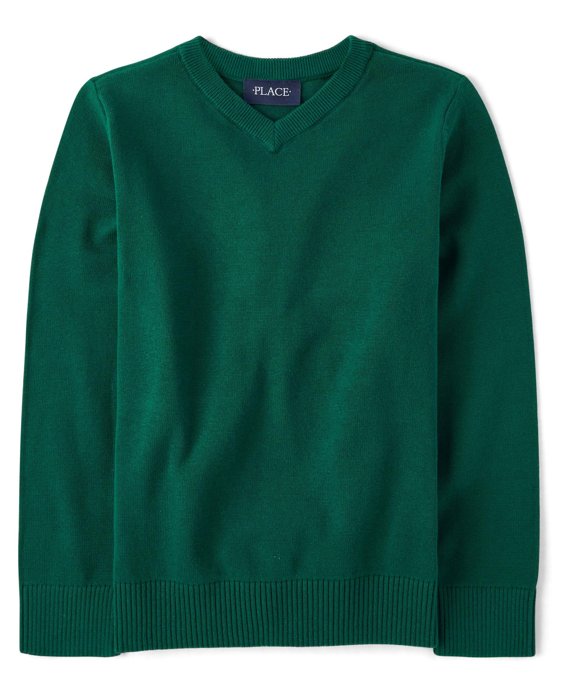 The Children's Place Boys' Long Sleeve V-Neck Pullover Sweater