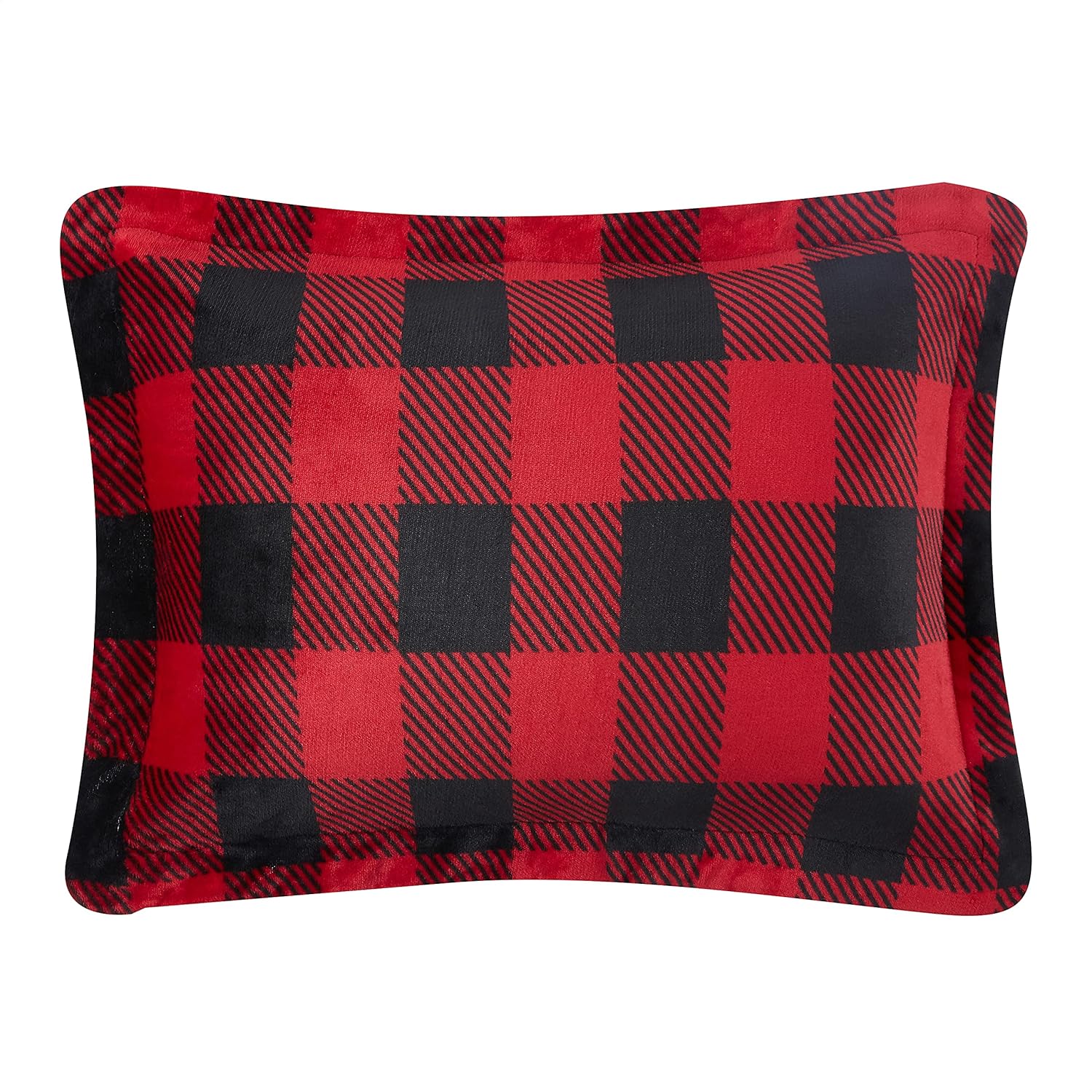 Amazon Basics 3 Piece Bedding Set, Micromink Sherpa, Ultra-Soft, Warm All Season Comforter, Full/Queen, Red Buffalo Plaid