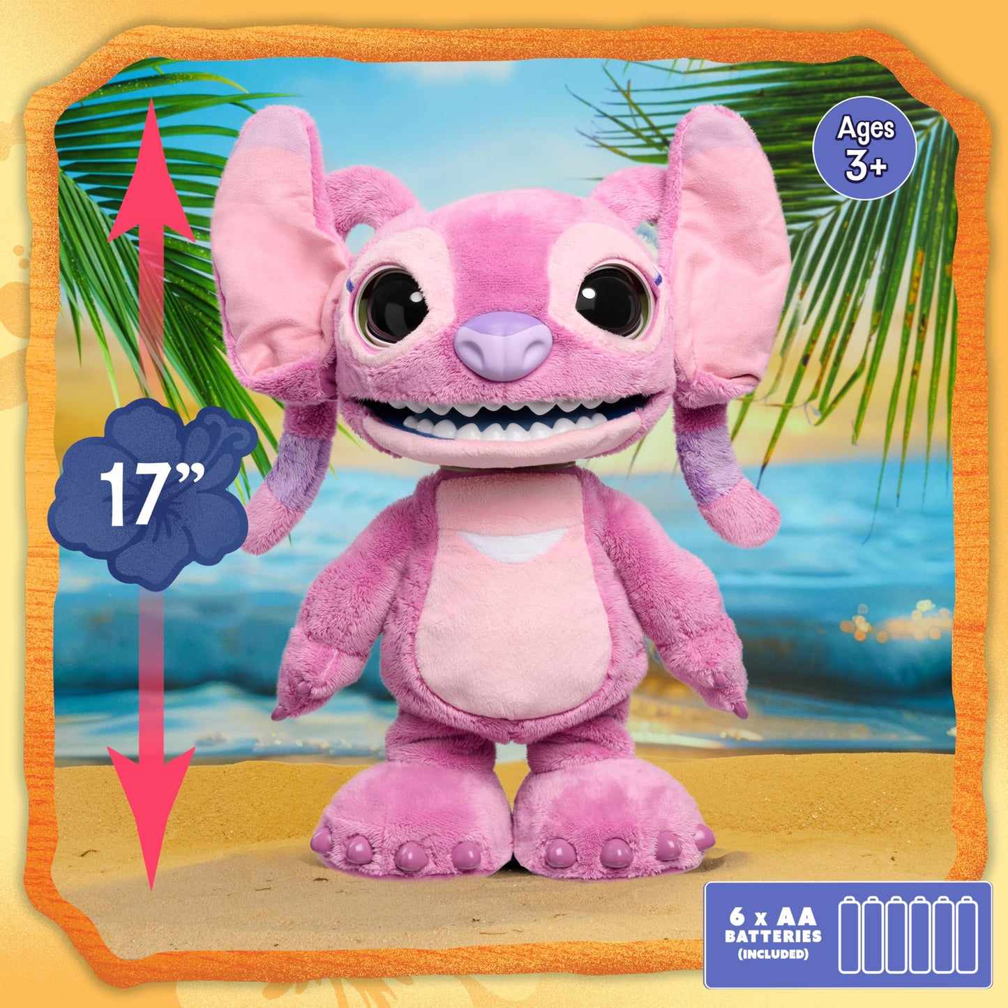 Disney Stitch Ultimate Angel Interactive 17" Plush Toy, 100+ Sounds & Reactions, Moves Like a Real-Life Angel, Amazon Exclusive, Toy for Fans, Girls, Boys, Kids 3 and Up by Just Play