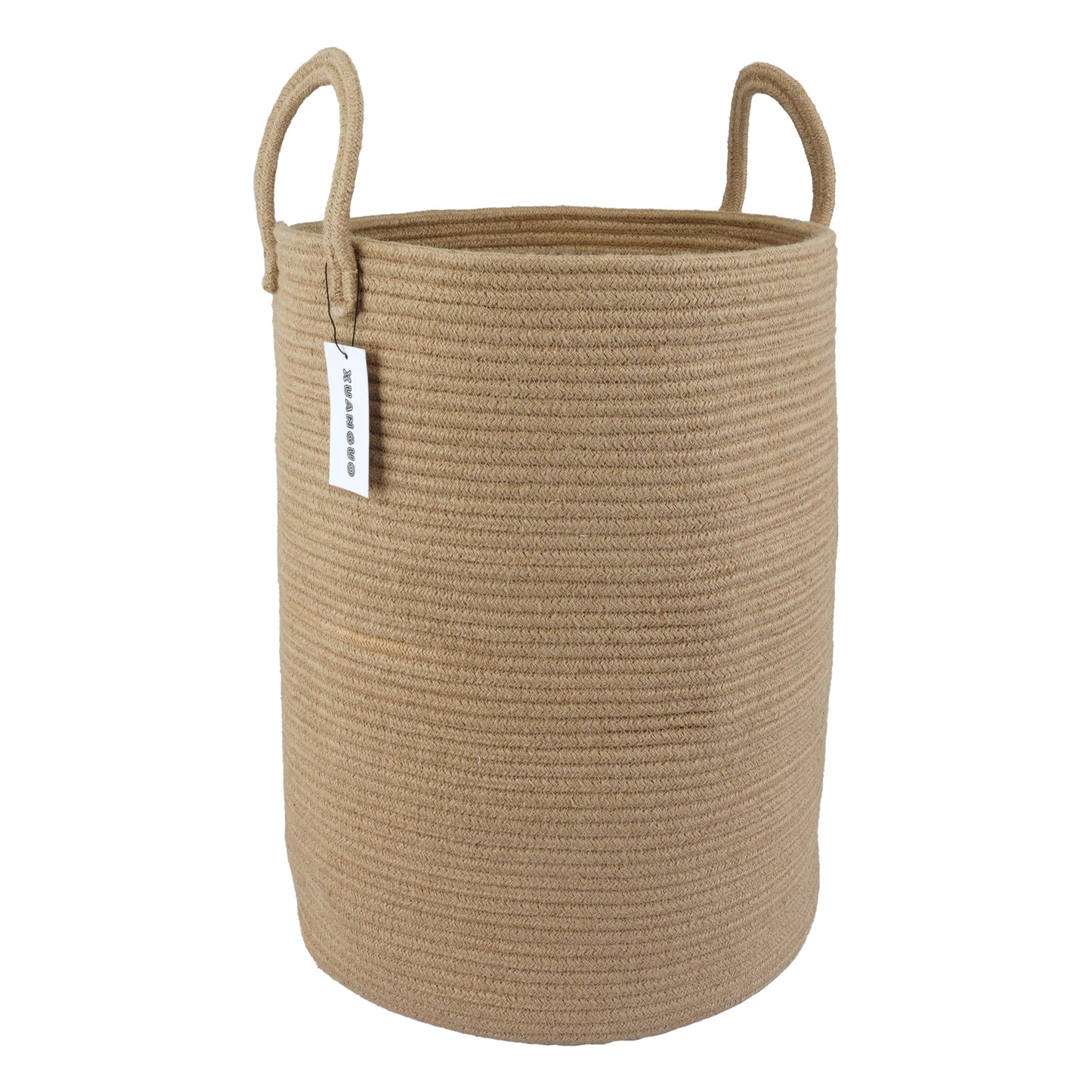 Cotton Rope Laundry Basket Hamper for Girls Kids Baby Nursery Hamper Bin Woven Storage Basket for Living Room Girls room Boho Tall Rope Baskets for Blanket Toys Large light pink