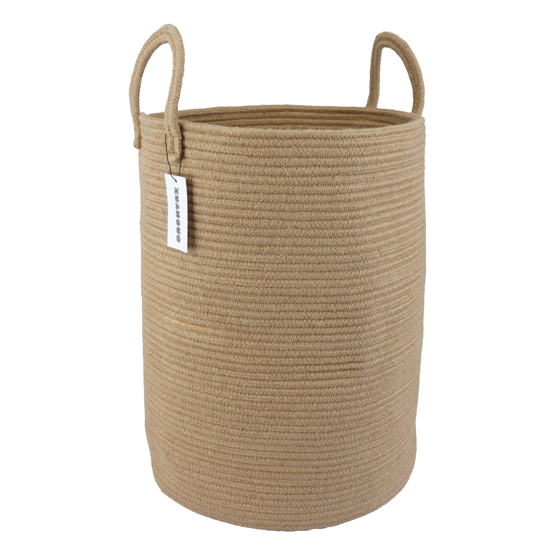 Cotton Rope Laundry Basket Hamper for Girls Kids Baby Nursery Hamper Bin Woven Storage Basket for Living Room Girls room Boho Tall Rope Baskets for Blanket Toys Large light pink