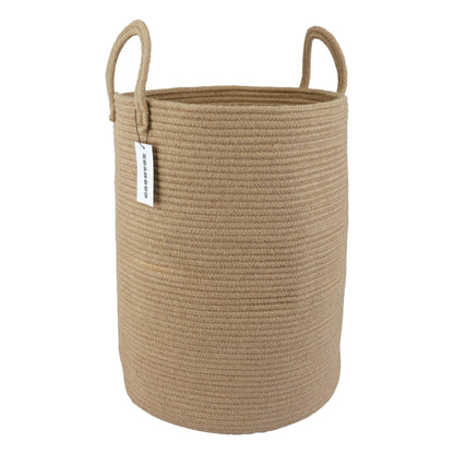 Cotton Rope Laundry Basket Hamper for Girls Kids Baby Nursery Hamper Bin Woven Storage Basket for Living Room Girls room Boho Tall Rope Baskets for Blanket Toys Large light pink