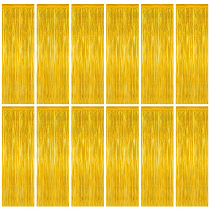 2 Pack Halloween Backdrop, 3.28 FT x 7.05 FT Foil Fringe Curtains, Orange Purple Black Party Streamer Tinsel Backdrop Curtains, Halloween Decorations Door Decor Photo Props Party Supplies