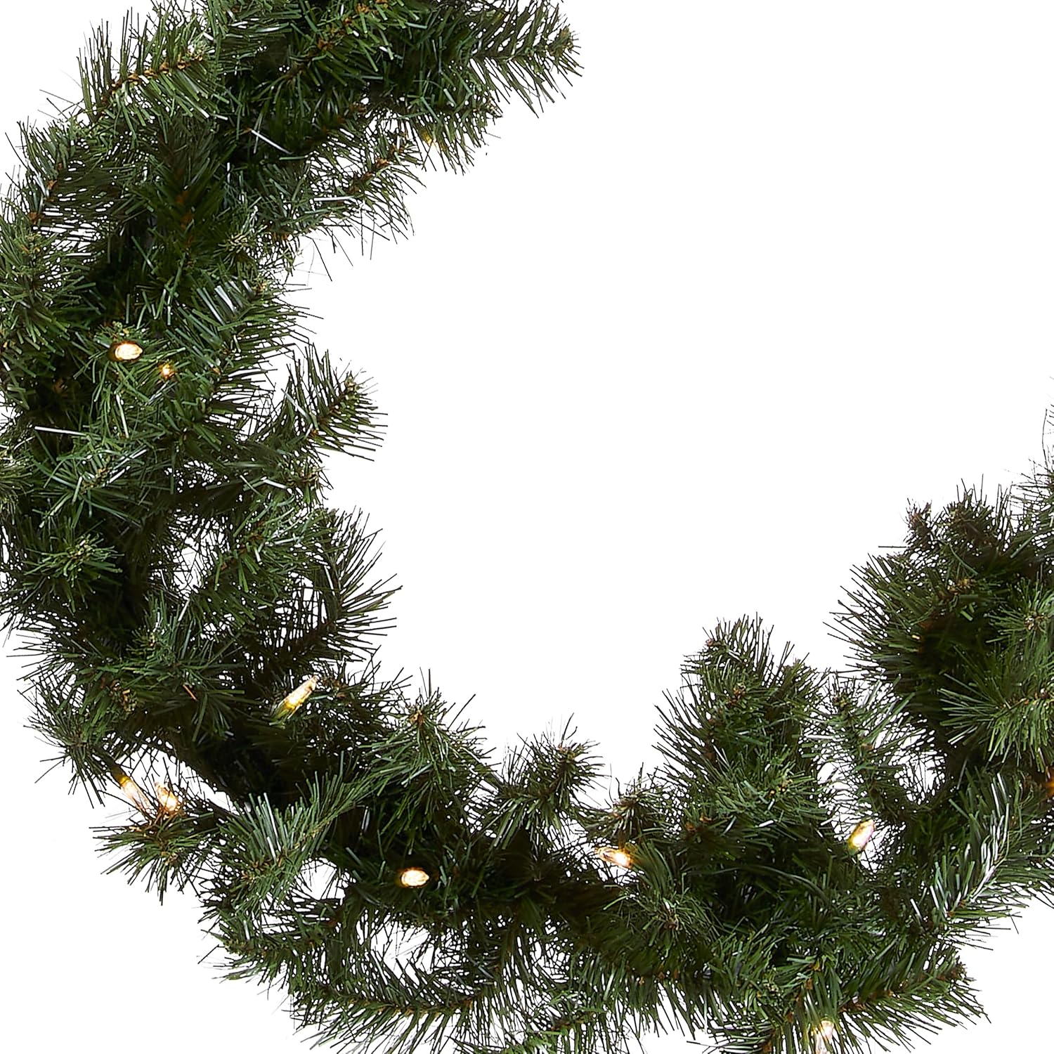 National Tree Company 9 ft Pre-Lit North Valley Spruce Artificial Christmas Garland, Christmas Decoration with 50 LED Lights, 200 Tips, 10 Light Functions, Timer, Green