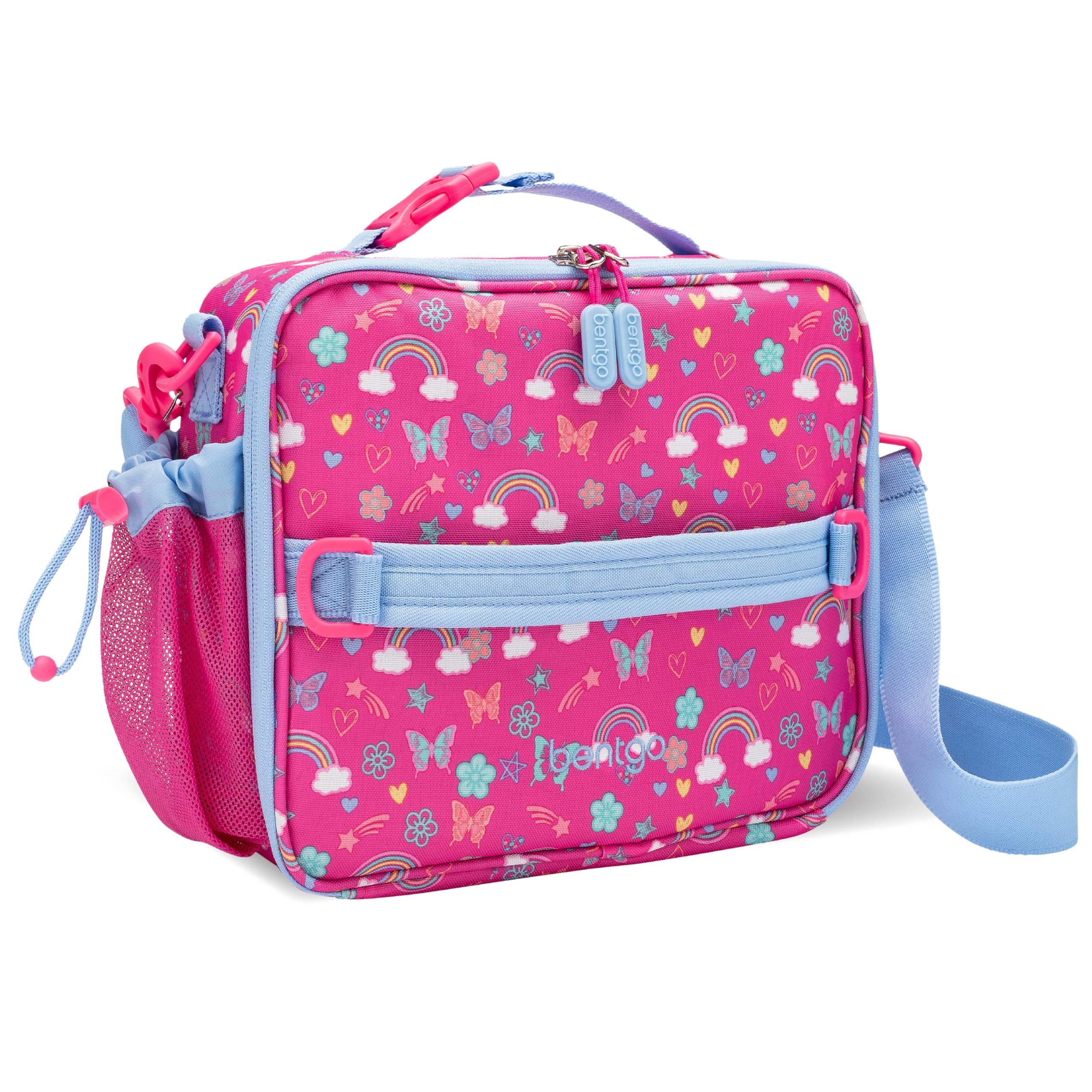 Bentgo Kids Lunch Bag - Double-Insulated, Reusable Lunch Bag for Kids 3+ with Adjustable Strap; Holds Lunch Box/Water Bottle/Snacks; Easy-Clean, Water-Resistant & Pockets (Sports)