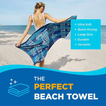 BEN KAUFMAN SALES CO Terry Beach & Pool Towel - Large Cotton Towels for Bath, Gym & More - Soft, Absorbent & Oversized Beach Towel Bundle - Multipack with Assorted Colors - 30” x 60” - Pack of 4