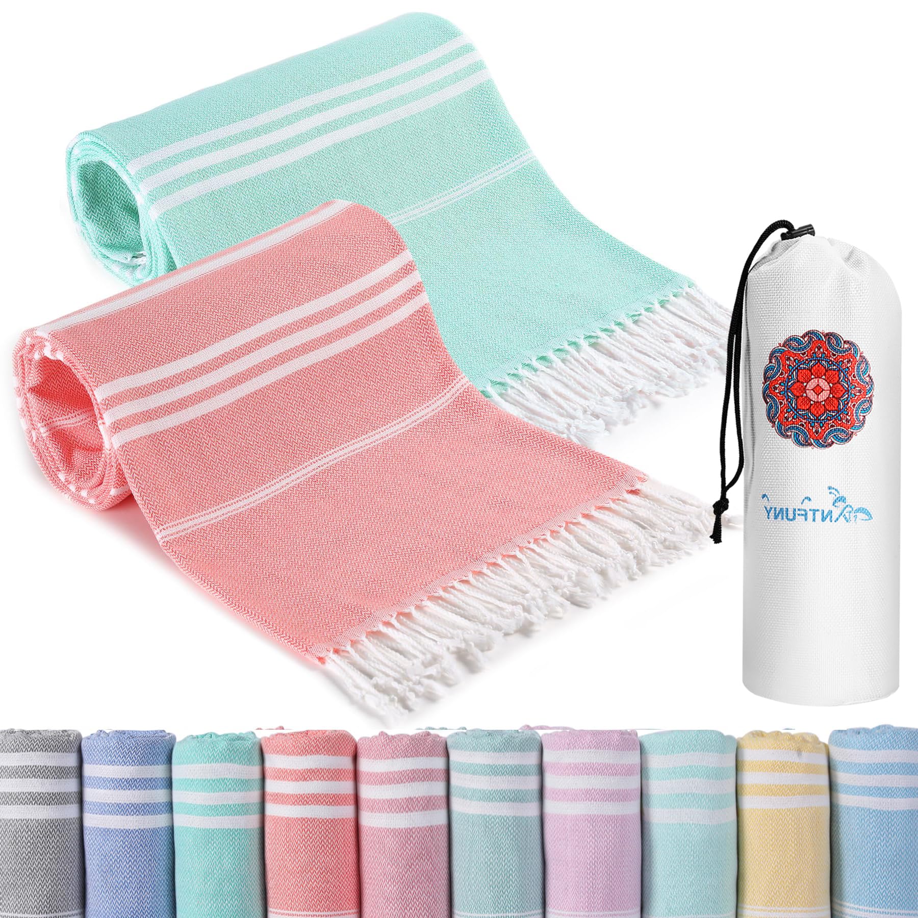Turkish Beach Towels Vacation Essentials Quick Dry Sand Free Oversized Bath Pool Swim Towel Extra Large XL Blanket Adult Travel Cruise Accessories Must Haves Clearance Stuff Necessities