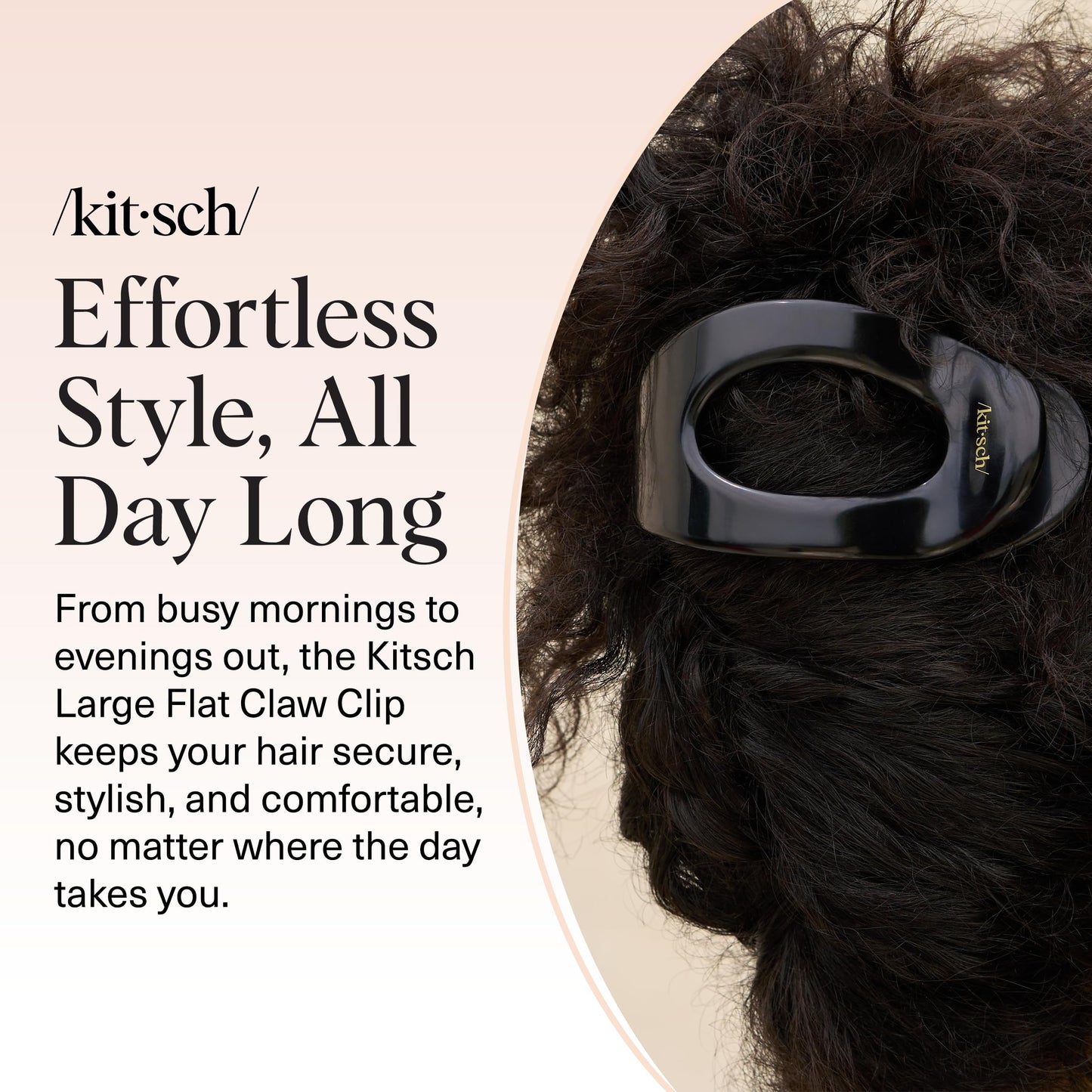 Kitsch Medium Flat Claw Clips for Women - Stylish Flat Hair Clips, Strong Hold for Thick & Fine Hair | Non-Slip for Secure, Comfortable All-Day Wear | Ideal Gifts for Women - Tortoise Design