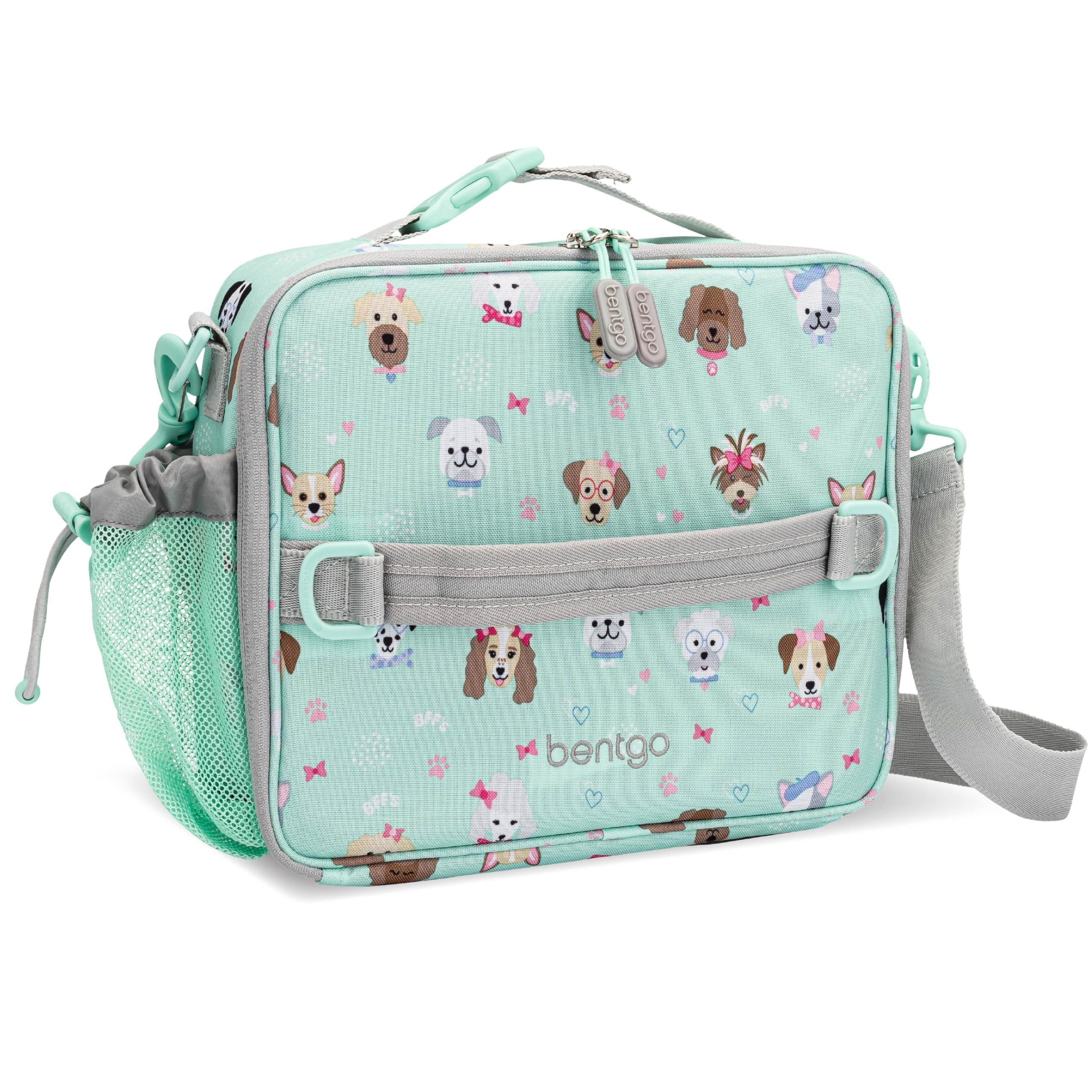 Bentgo Kids Lunch Bag - Double-Insulated, Reusable Lunch Bag for Kids 3+ with Adjustable Strap; Holds Lunch Box/Water Bottle/Snacks; Easy-Clean, Water-Resistant & Pockets (Sports)