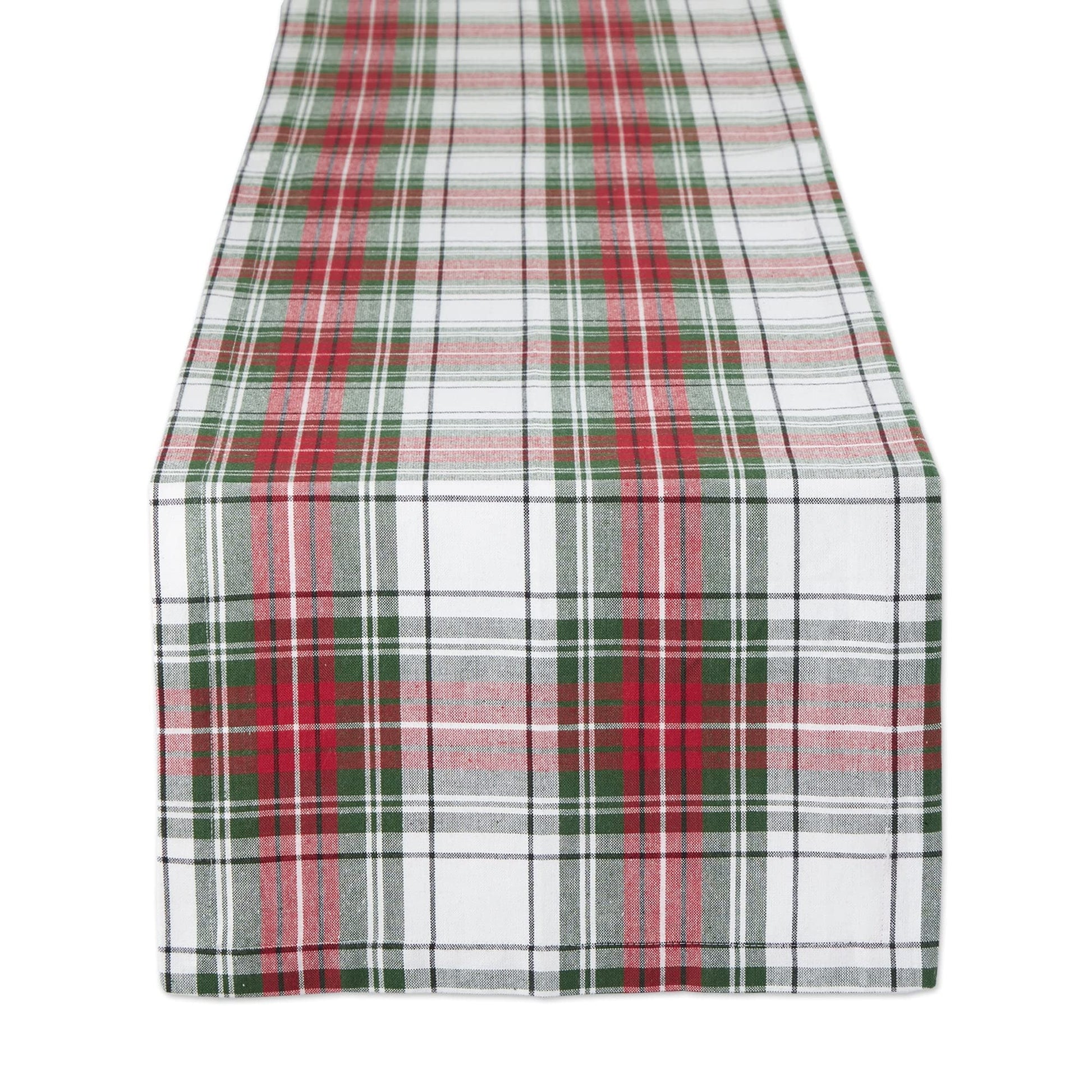 DII Tartan Plaid Collection Holiday Dining Table & Kitchen Décor, Rectangle Christmas Tablecloth, 60x104, Red, Green & White