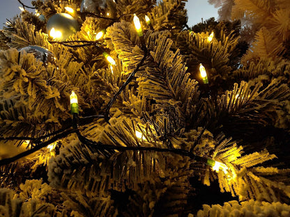 Christmas Light, 33ft 100 LED Battery Operated String Lights with Auto Timer & 8 Modes, Green Wire Outdoor Waterproof String Lights for Outdoor and Indoor Christmas Decor – Warm White
