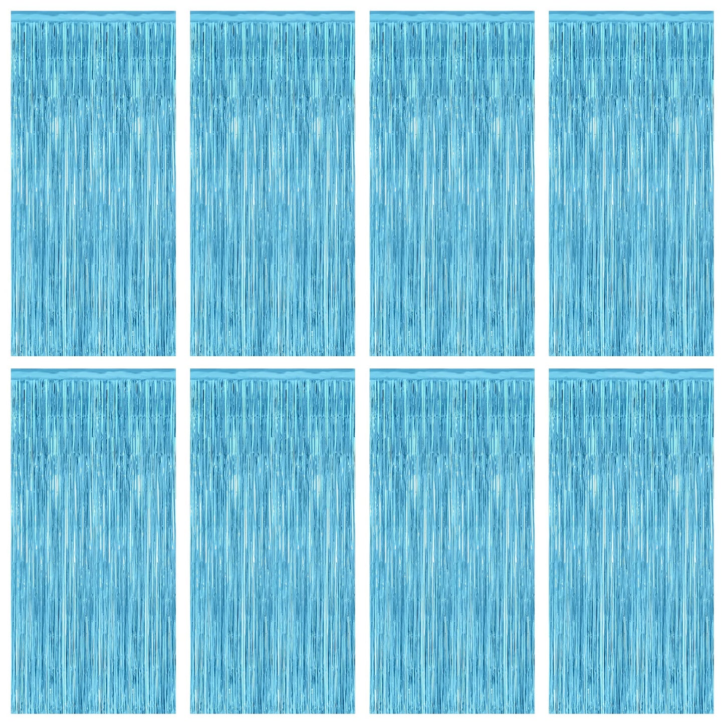 2 Pack Halloween Backdrop, 3.28 FT x 7.05 FT Foil Fringe Curtains, Orange Purple Black Party Streamer Tinsel Backdrop Curtains, Halloween Decorations Door Decor Photo Props Party Supplies