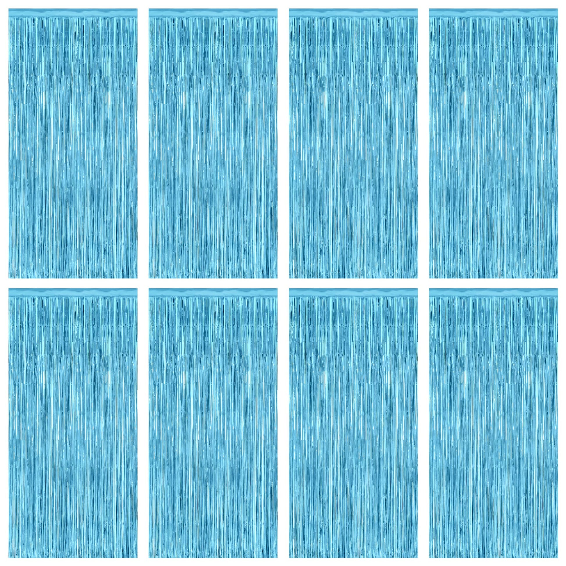 2 Pack Halloween Backdrop, 3.28 FT x 7.05 FT Foil Fringe Curtains, Orange Purple Black Party Streamer Tinsel Backdrop Curtains, Halloween Decorations Door Decor Photo Props Party Supplies