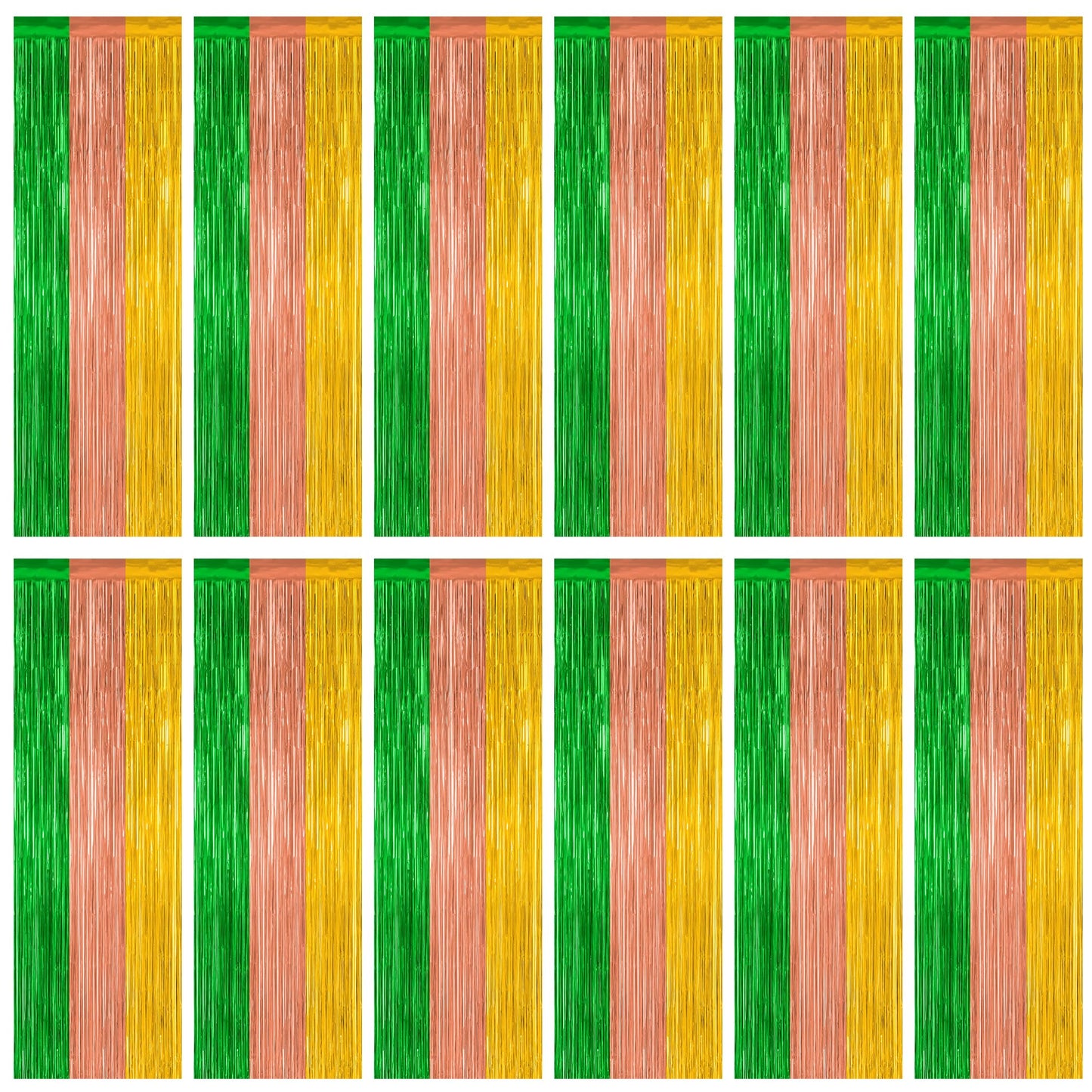 2 Pack Halloween Backdrop, 3.28 FT x 7.05 FT Foil Fringe Curtains, Orange Purple Black Party Streamer Tinsel Backdrop Curtains, Halloween Decorations Door Decor Photo Props Party Supplies