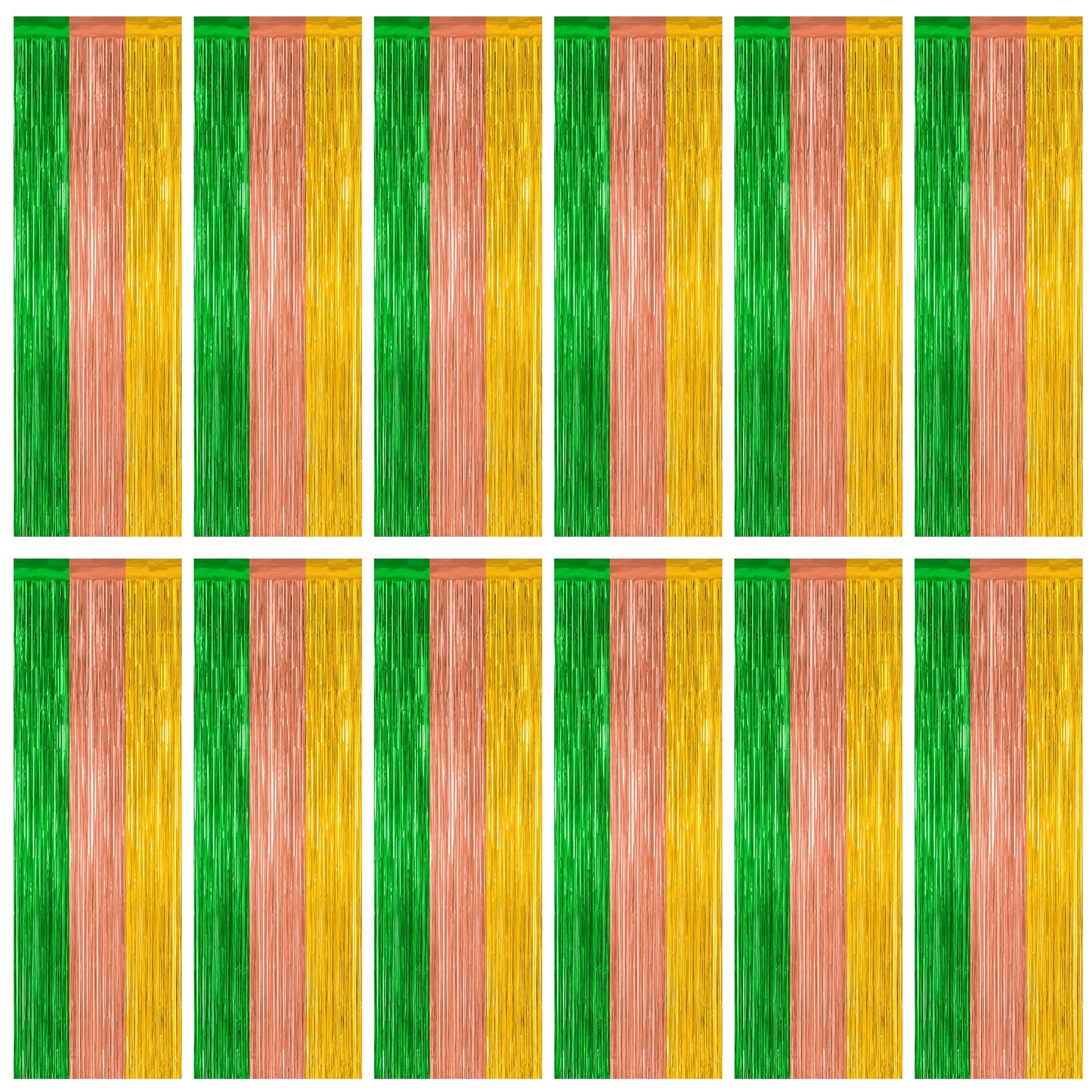 2 Pack Halloween Backdrop, 3.28 FT x 7.05 FT Foil Fringe Curtains, Orange Purple Black Party Streamer Tinsel Backdrop Curtains, Halloween Decorations Door Decor Photo Props Party Supplies