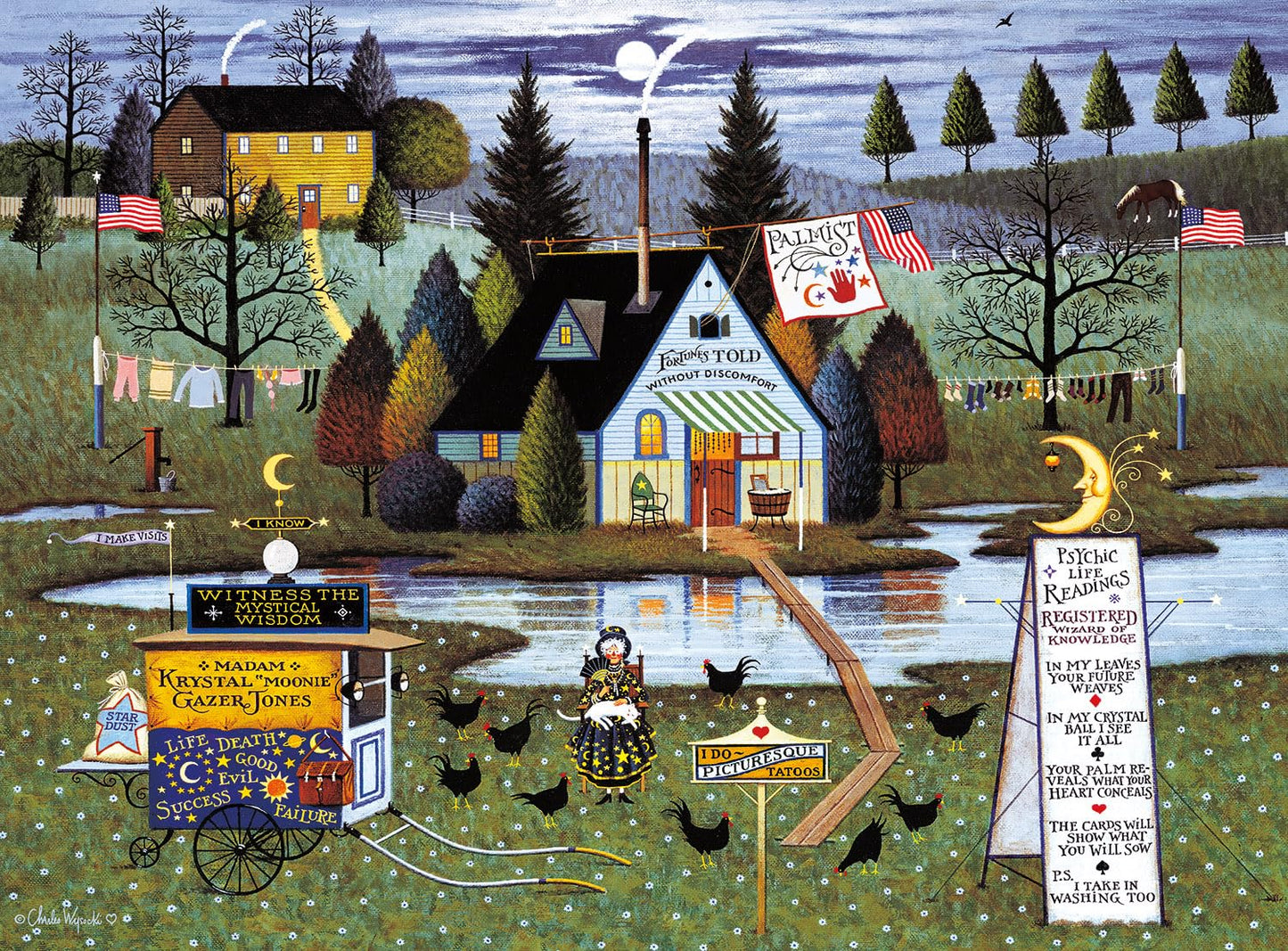 Buffalo Games – Charles Wysocki - Whistle Stop Christmas- 1000 Piece Holiday Jigsaw Puzzle - Festive Puzzles for Adults – Precision-Cut Pieces, Winter Artwork, Hours of Relaxing Fun