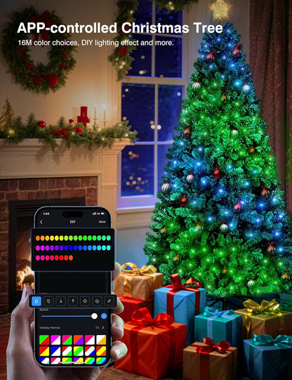 Brightown 6FT Christmas Tree, Prelit Lighted Artificial Tree, Pre Lit Christmas Trees for Holiday, Vacation, Xmas