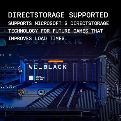 WD_BLACK 2TB SN850X NVMe SSD Internal Solid State Drive with Heatsink - Works with Playstation 5, Gen4 PCIe, M.2 2280, Up to 7,300 MB/s - WDS200T2XHE