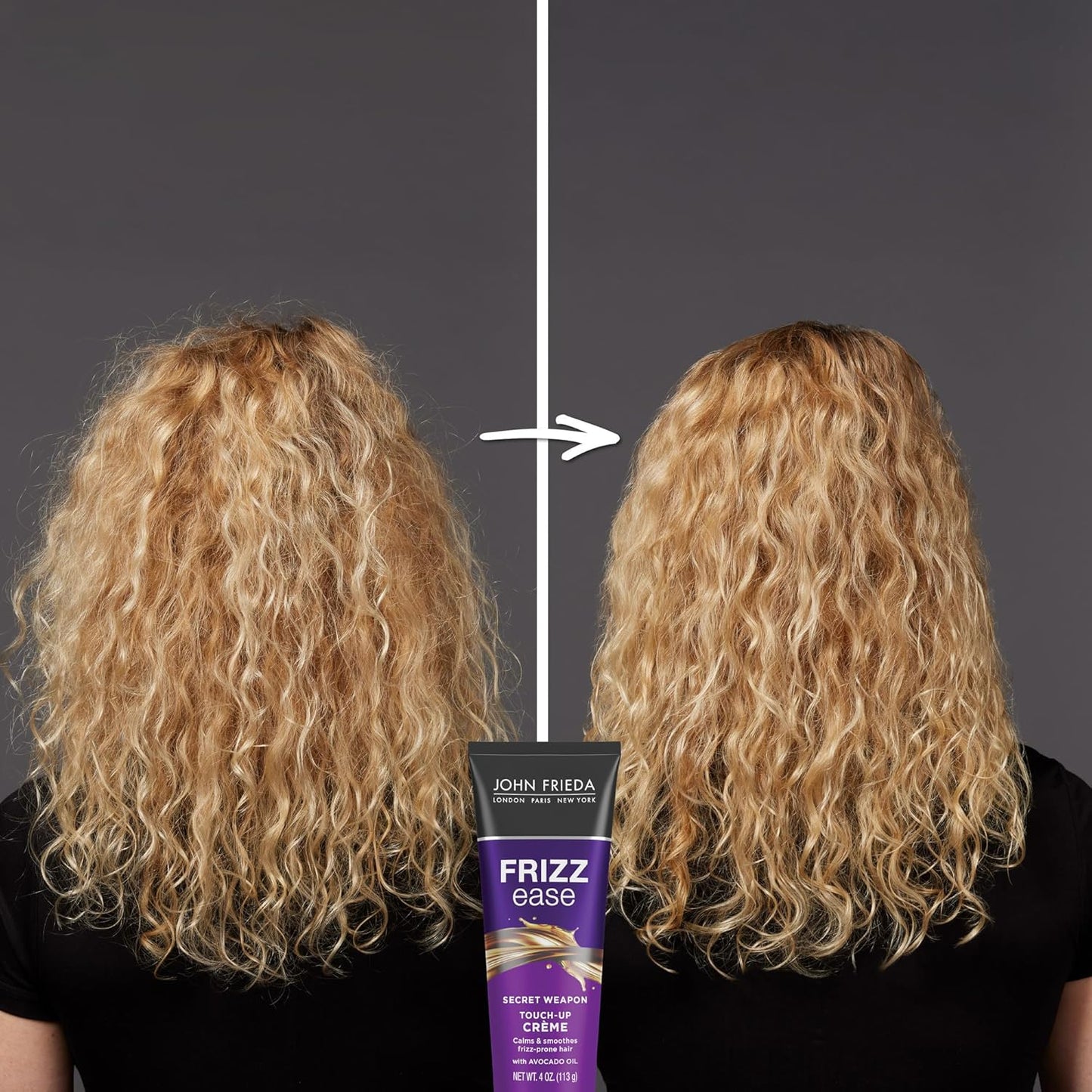 John Frieda Frizz Ease Secret Weapon Touch-Up Crème - Anti-Frizz Styling Cream for Smooth, Frizz-Prone Hair, 4 Oz