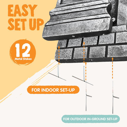 JOYIN 17” Halloween Foam RIP Graveyard Tombstones (5 Pack), Halloween Tombstones Decorations Outdoor for Graves with 12 Metal Stakes for Cemetery Yard Lawn Party Decor