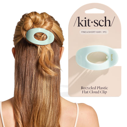 Kitsch Medium Flat Claw Clips for Women - Stylish Flat Hair Clips, Strong Hold for Thick & Fine Hair | Non-Slip for Secure, Comfortable All-Day Wear | Ideal Gifts for Women - Tortoise Design