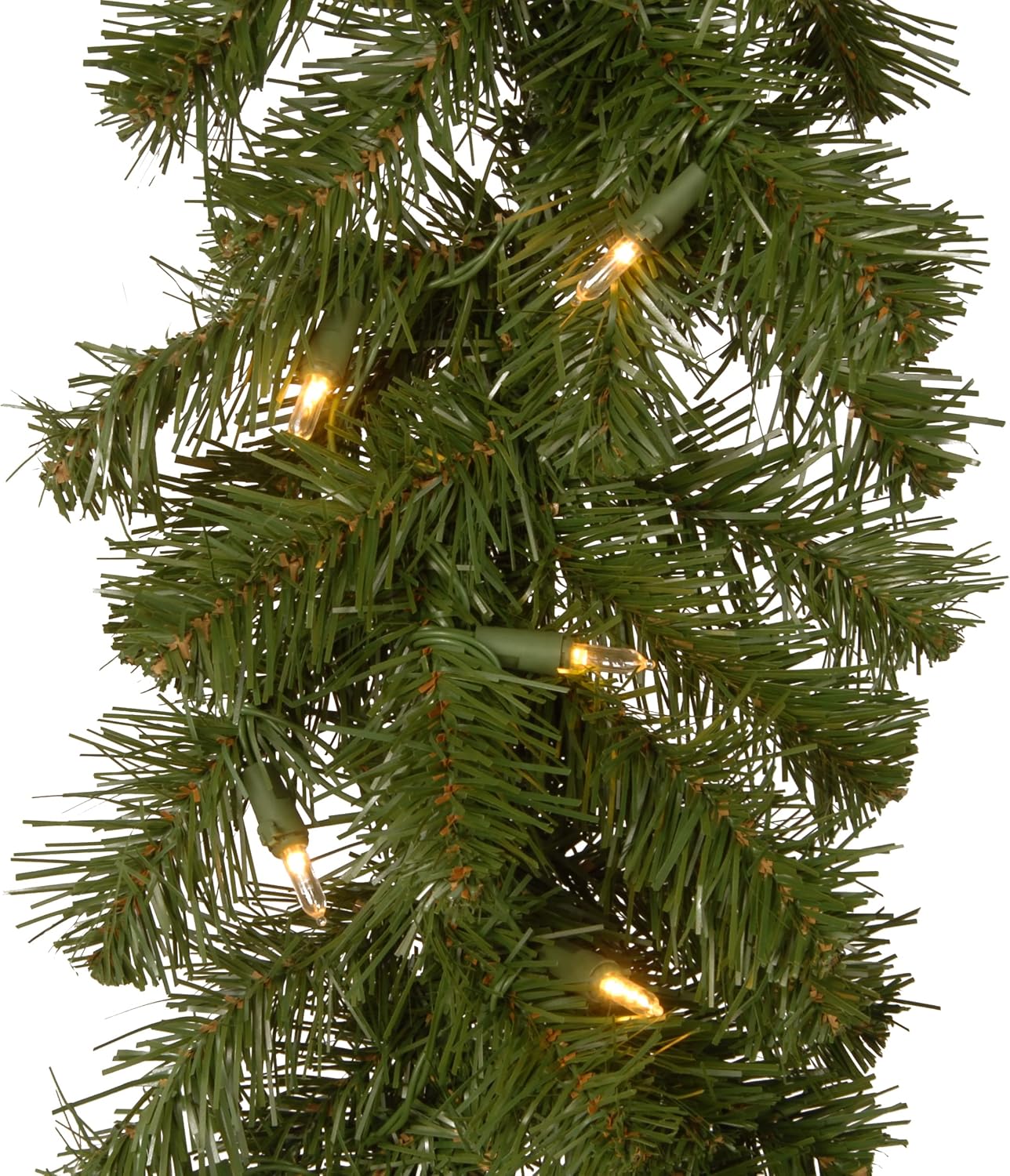 National Tree Company 9 ft Pre-Lit North Valley Spruce Artificial Christmas Garland, Christmas Decoration with 50 LED Lights, 200 Tips, 10 Light Functions, Timer, Green
