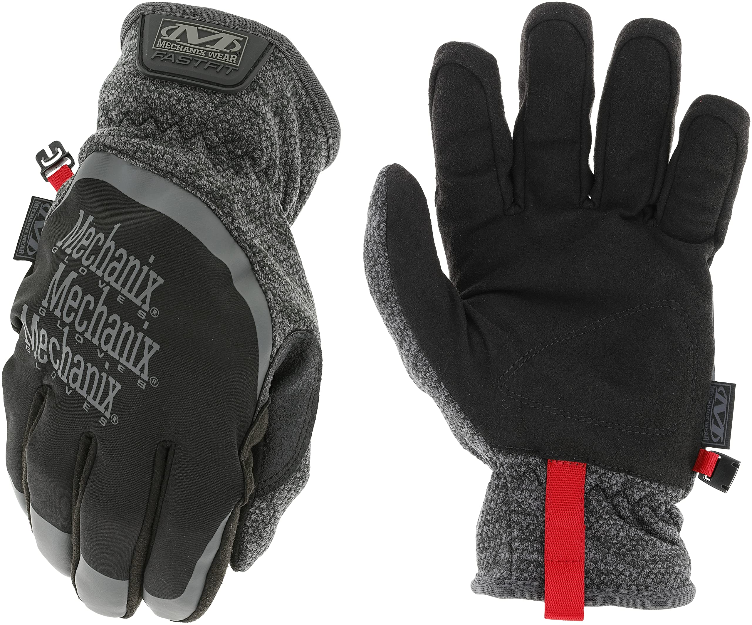 Mechanix Wear: ColdWork FastFit Winter Work Gloves with Elastic Cuff, Wind and Water Resistant, Fleece Insulated, Touch Capable Winter Gloves, For Mild Cold Weather (Black/Gray, Large)